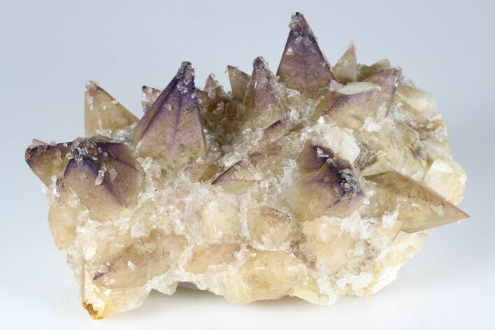 Calcite Crystal Cluster with Purple Fluorite (New Find) - China #177673